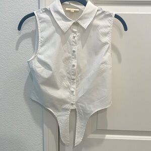 Modcloth 2 -  Sleeveless Crop Tops - white and denim blue